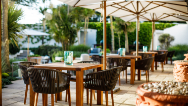 The Atlantic Hotel, a hotel and restaurant in Jersey, UK.