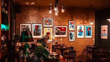 The Bubbles. Champagneria, a wine bar in Vilnius, Lithuania.