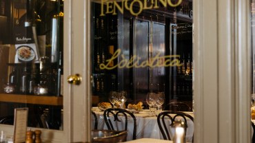 Window view at restaurant Pendolino, Sydney, Australia.