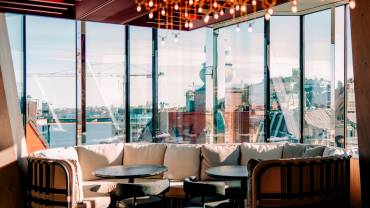 City views from Freyja restaurant in Stockholm, Sweden.