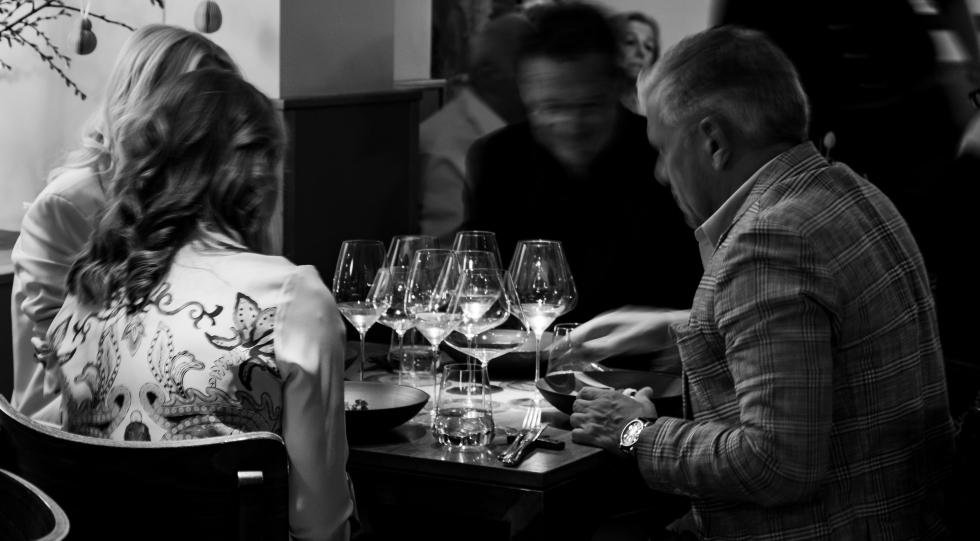 Dining at Mazerat Wein.Wirt, Kufstein, Austria.