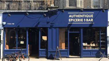 Authentique Epicerie & Bar, a wine bar in London, UK.