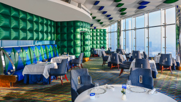 Al Muntaha, Burj Al Arab, a restaurant in Dubai, United Arab Emirates.
