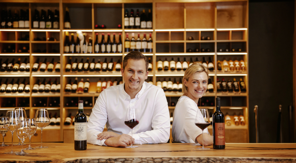 Interior of Barents Wine Collectors, restaurant in Riga, Latvia.