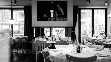 Interior of Brasserie Greta, Stockholm, Sweden.
