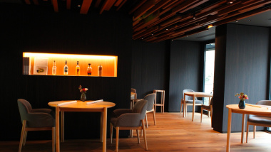The dining room at Racine restaurant, Reims, Champagne region, France.
