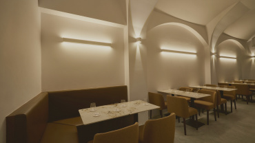 The interior of Convivial wine and Champagne bar in Singapore.