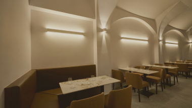 The interior of Convivial wine and Champagne bar in Singapore.