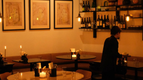 Interior of restaurant Madonna, Oslo, Norway.