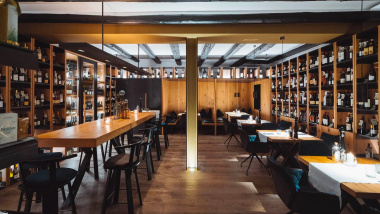Vinothek Vitis Enoteca, a wine bar in Bressanone, Italy.