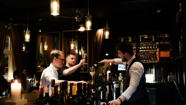Not your usual wine bar, a wine bar in Copenhagen, Denmark.