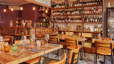 Lady of the Grapes, a restaurant and wine bar in London, UK.