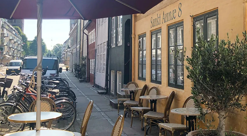 Skt. Annæ 8, a restaurant and wine bar in Copenhagen, Denmark.