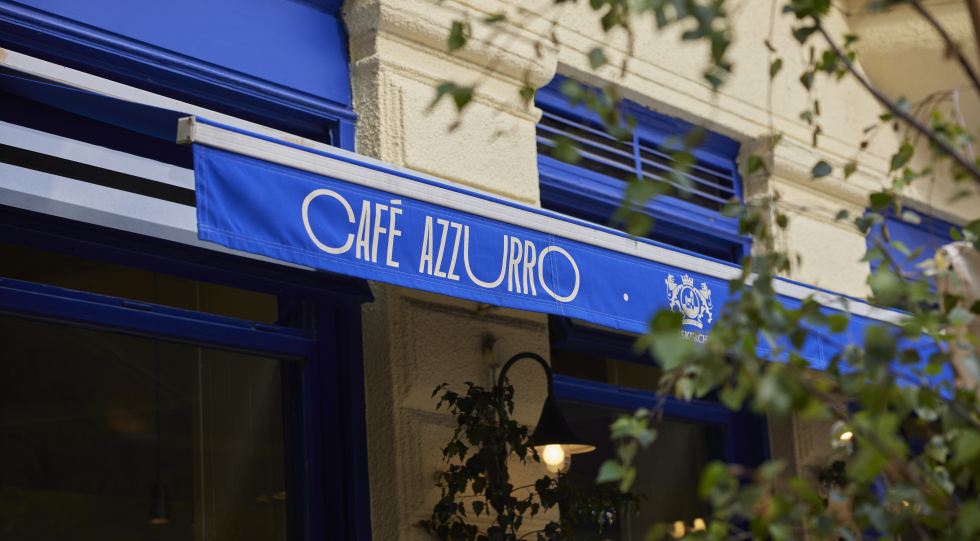 Exterior of Café Azzurro, Vienna, Austria.