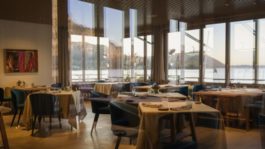 Bootshaus, a restaurant in Traunkirchen, Austria.