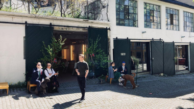 Exterior of Grotto Bistro & Cave  wine bar/restaurant, Oslo, Norway.