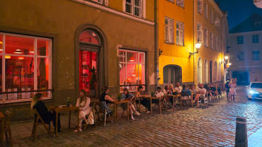Exterior of Veino wine bar, Tallin, Estonia