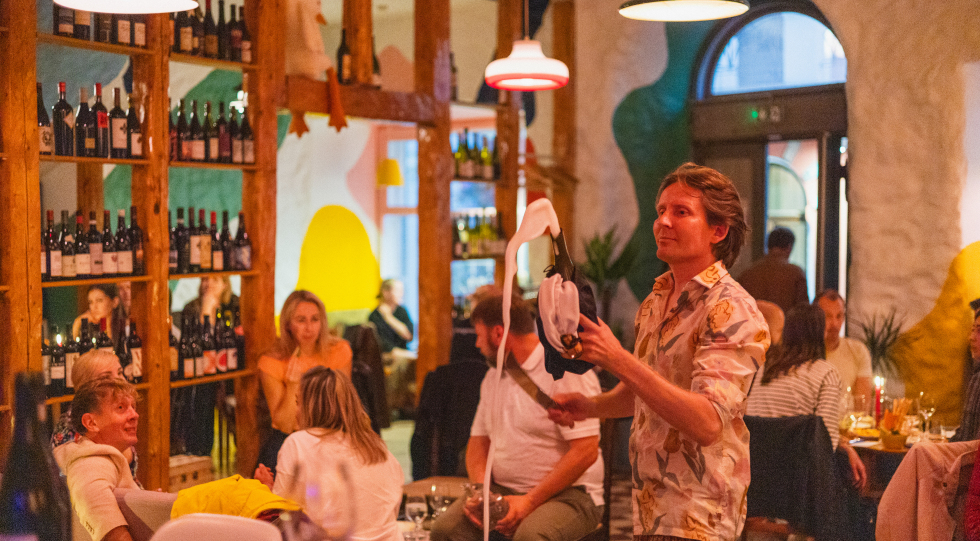 Interior of Veino wine bar, Tallin, Estonia