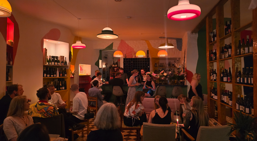 Interior of Veino wine bar, Tallin, Estonia