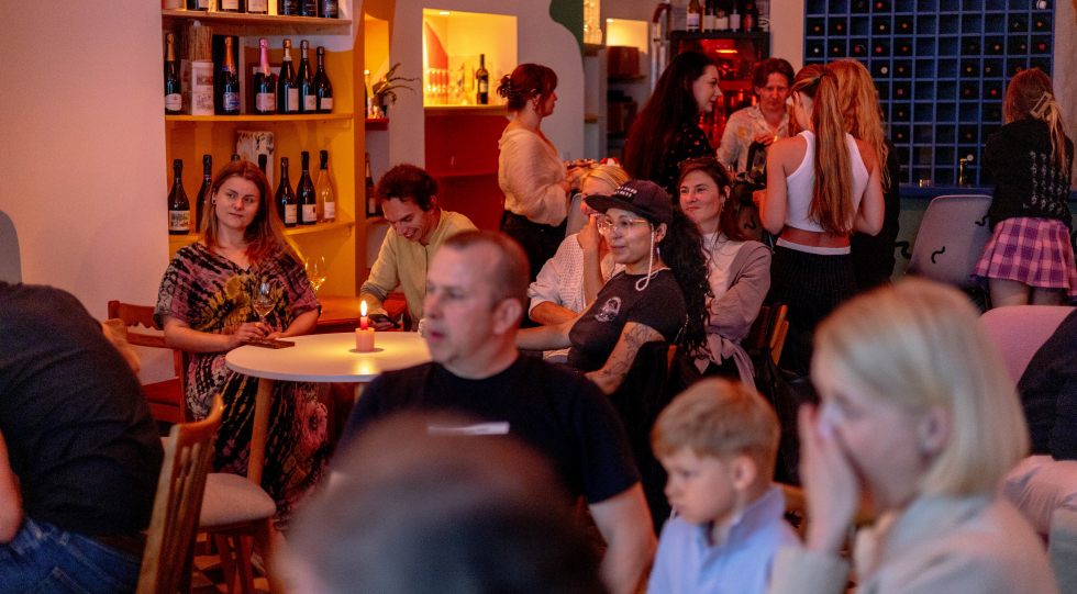 Interior of Veino wine bar, Tallin, Estonia