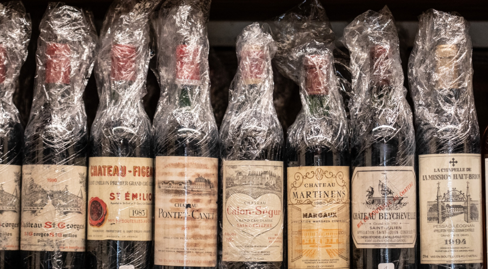 Bottles at restaurant Tomkat, Lucca, Italy.