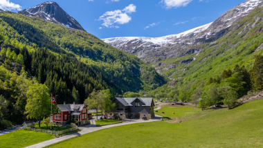Exterior of Buer Restaurant restaurant, Odda, Norway.