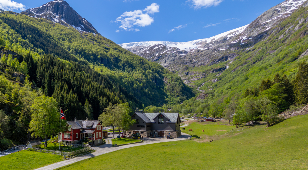 Exterior of Buer Restaurant restaurant, Odda, Norway.