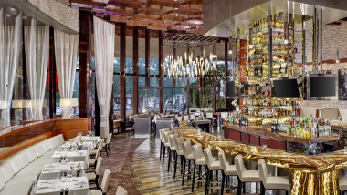 Interior of T-Bones Chophouse and Lounge, a restaurant in the Red Rock Hotel in Las Vegas, USA.