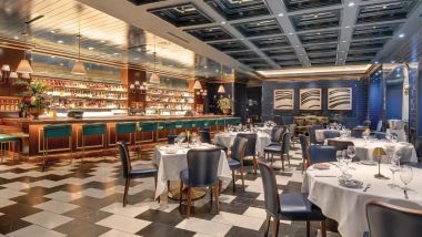 Dining room at Carbone restaurant at the ARIA resort and hotel in Las Vegas, USA.