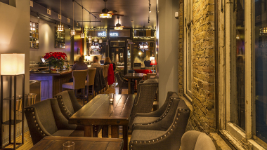 J9 Wine Bar, a wine bar in Chicago, USA.