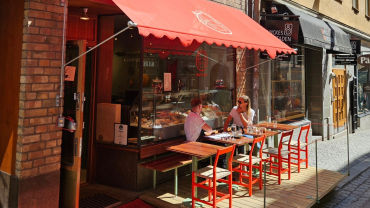 Exterior of Rolfs Hav seafood restaurant in Stockholm, Sweden.