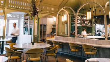 Dining room of Le Botanic restaurant, Adelaide, South Australia.