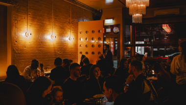 Interior of Attenzione! Food & Wine, Redfern, Australia.