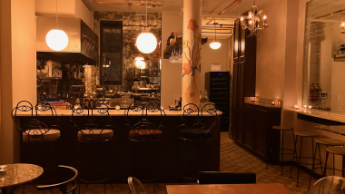 Bar Florine, a wine bar in New York City, USA.