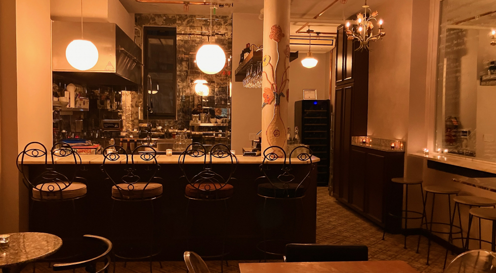 Bar Florine, a wine bar in New York City, USA.