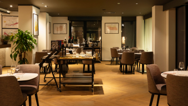 Interior of Amelie Amstelveen wine bar/restaurant, Amstelveen, Netherlands.
