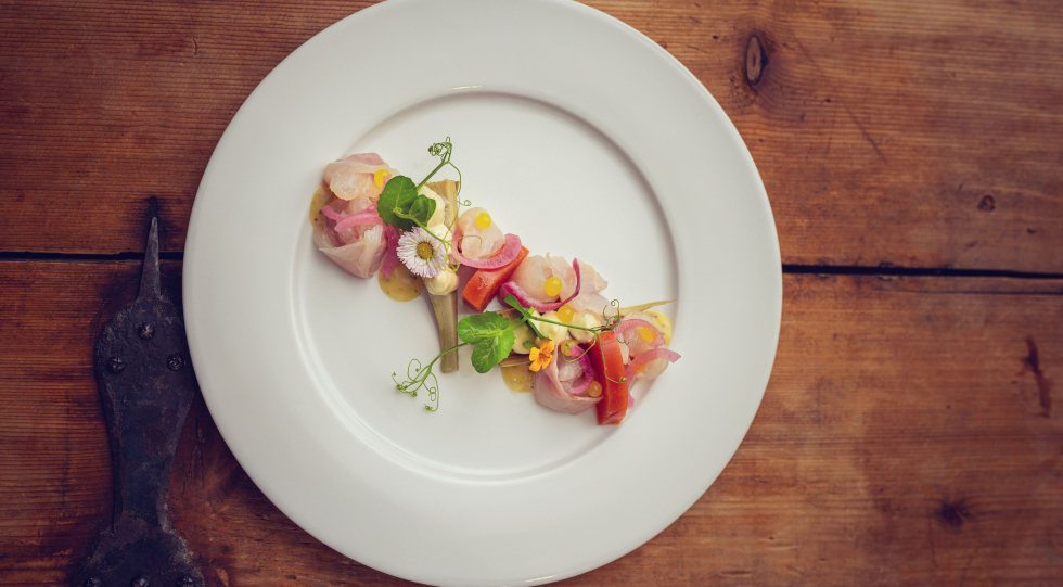 Dish at Parkhotel Tristachersee, Amlach bei Lienz, Austria.