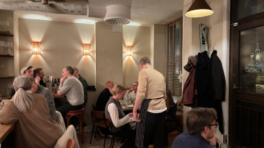 Interior of Bar Nacka wine bar/restaurant, Stockholm, Sweden.