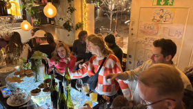 Guests at wine bar Flax, Malmö, Sweden.