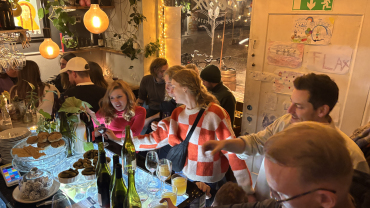 Guests at wine bar Flax, Malmö, Sweden.