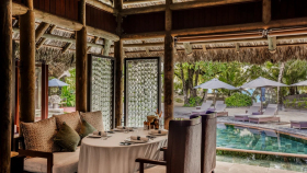 Cyann Restaurant, a restaurant and hotel in Mahé, Seychelles.