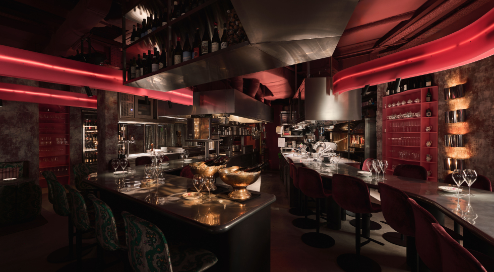 Interior of Big Wine Freaks wine bar/restaurant, Singapore.