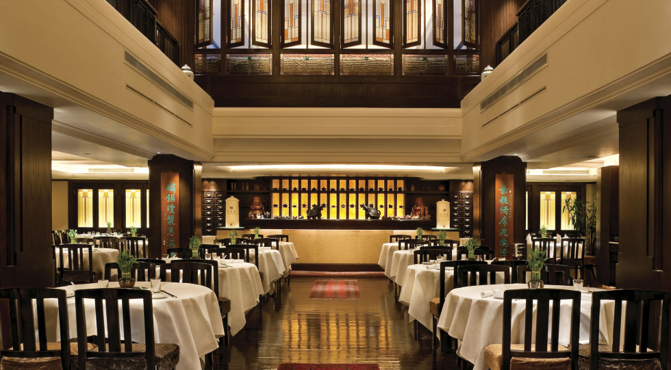 Interior of Spring Moon, Hong Kong.