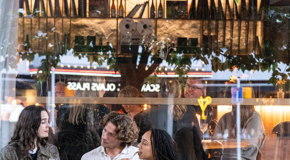 The terrace of Panu restaurant, Oslo, Norway.