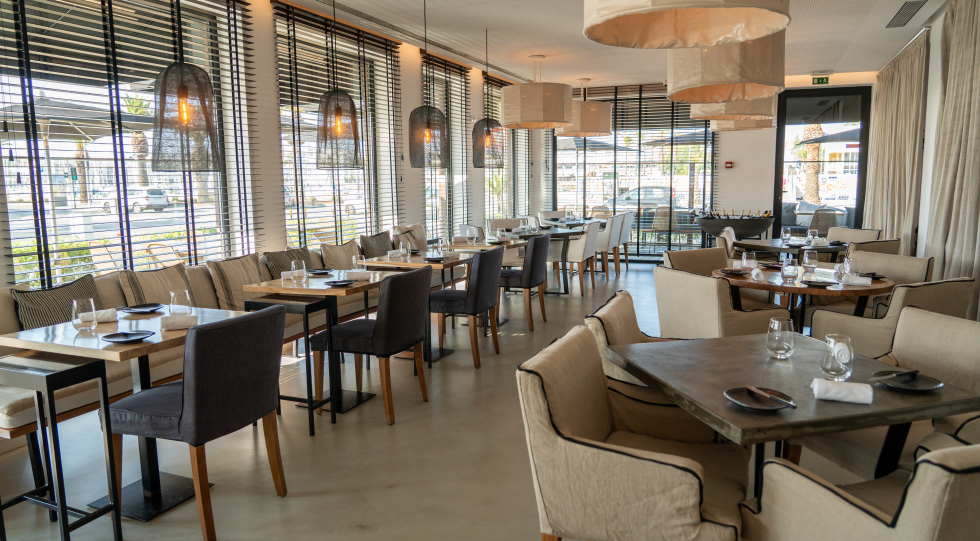 Interior of Avenida Restaurante, Lagos, Portugal.