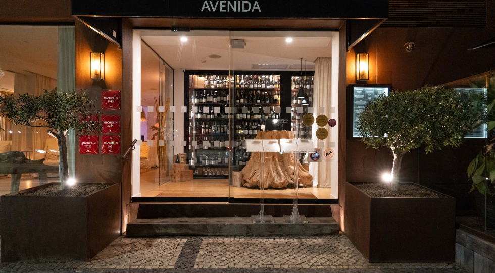 Entrance to Avenida Restaurante, Lagos, Portugal.