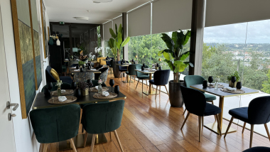 Interior of Basilic Restaurant, Pombal, Portugal.