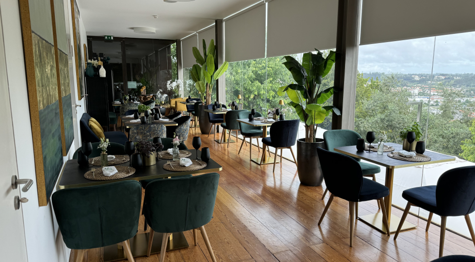 Interior of Basilic Restaurant, Pombal, Portugal.