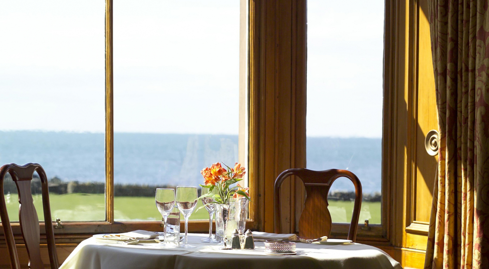 Knockinaam Lodge Hotel, a restaurant and hotel in Stranraer, UK.