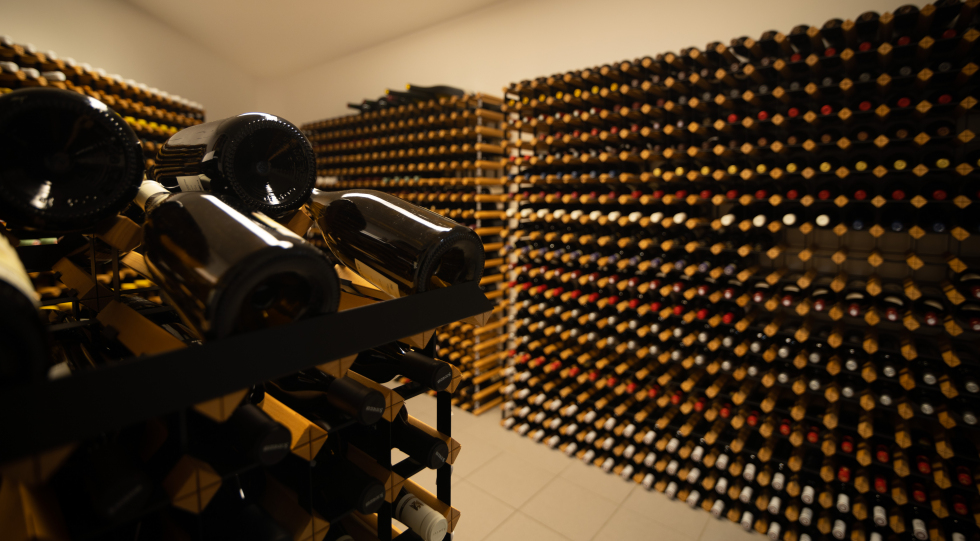 Wine cellar at DEKRA Congresshotel, Altensteig, Germany.